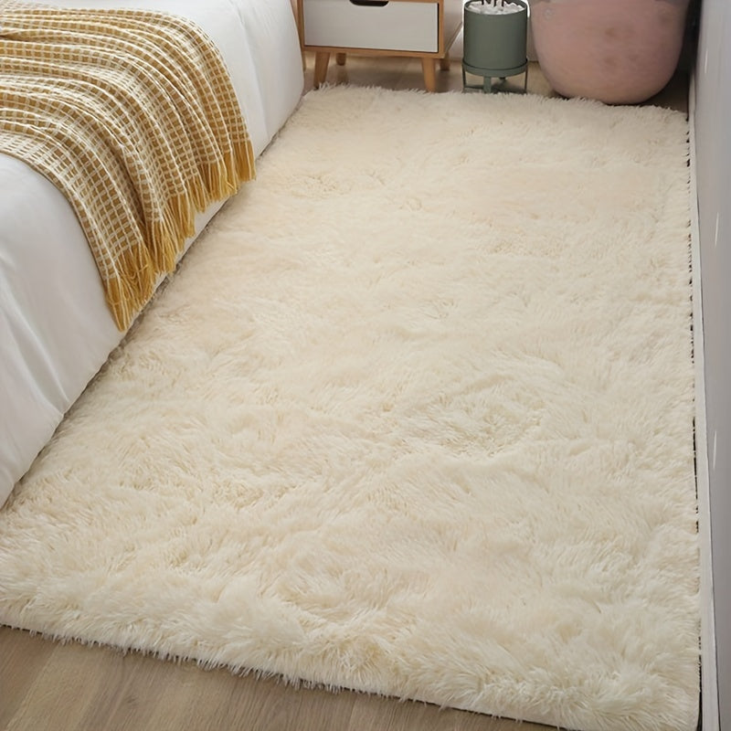 1 Unidad, Alfombra De Noche Larga De Felpa Ultrasuave, Alfombras De Dormitorio Peludas Y Esponjosas De Piel Sintética, Alfombrillas Simples Unicolor, Alfombrillas De Balcón Para Sala De Estar, Alfombra De Sala De Estar Para El Hogar, Decoración Del Hogar