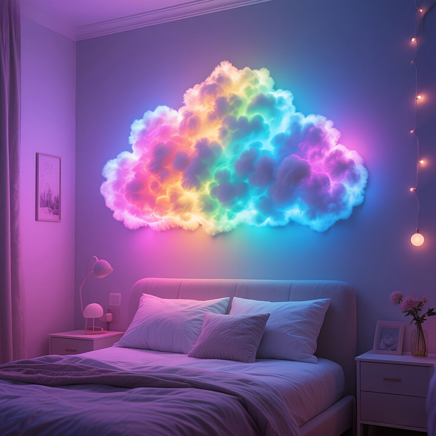 BINDLAN Luz LED RGB Inteligente con Sincronización Musical, Luces de Fiesta Cambiantes de Color, Luz Ambiental USB para Dormitorio y Sala de Juegos - Compatible con Control Remoto PC/Telefono, Iluminación Decorativa para Ambiente, Atmósfera Soñadora, Sol