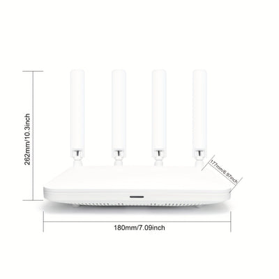 Wifi Internet, 1800Mbps Router Wifi 6 de doble banda - 1200Mbps para red de área amplia/red de área local, cobertura remota adecuada para el hogar y la oficina, admite modos de router/punto de acceso/repetidor, funciona en frecuencias de 5Ghz y 2.4Ghz.