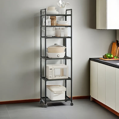 Carrito organizador multiusos con ruedas, resistente metal, ideal para cocina, sala, balcón y baño