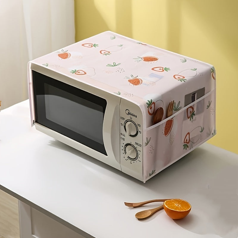 1 cubierta moderna para microondas y horno en PEVA, diseño antipolvo - Cubierta protectora impermeable y resistente al aceite para electrodomésticos de cocina, cubierta decorativa