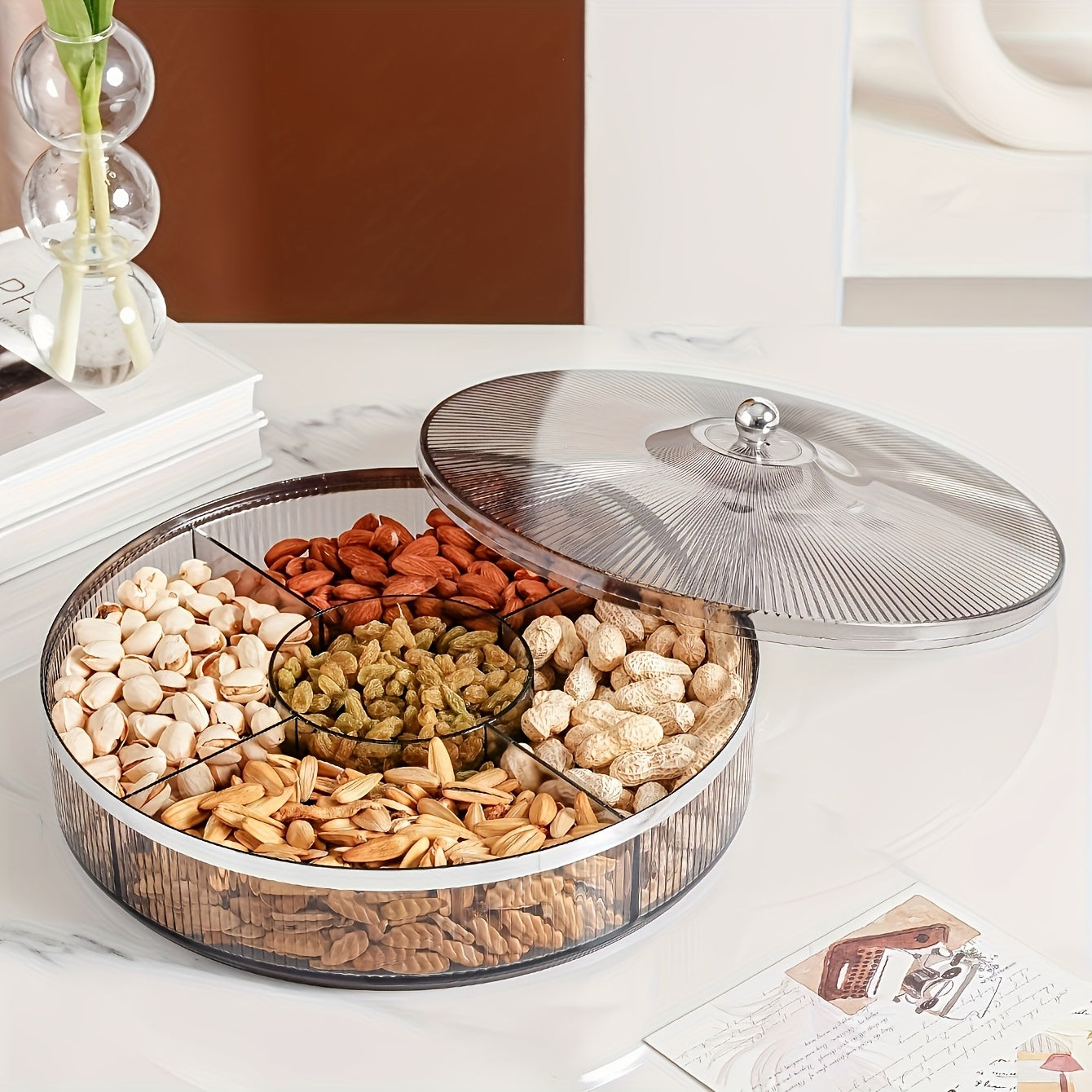 Tarro de Dulces de 10.92 Pulgadas con Tapa - Ideal para Snacks, Frutas y Decoración del Hogar | Recipiente Duradero de Gran Capacidad, Perfecto para Fiestas y Celebraciones, Adecuado para Halloween y Navidad