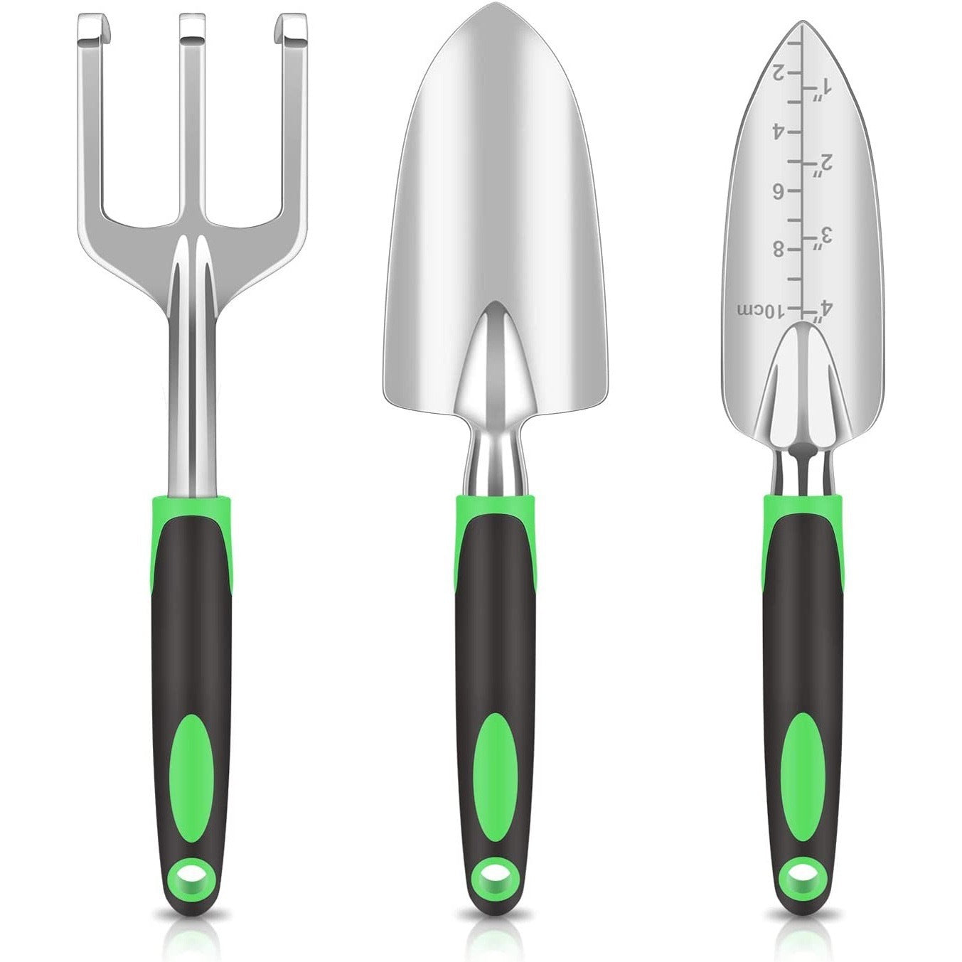 Juego de herramientas de jardín de aluminio con horca para raíces, cuchara, tijeras de poda y más - Herramientas de jardinería duraderas y multiusos para uso doméstico y profesional, esenciales para el jardinería|Diseño ergonómico|Construcción duradera
