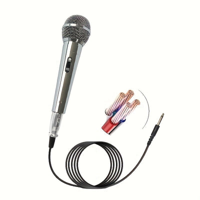 Microfono condensador portátil, micrófono profesional con cable, dinámico y conexión de 6.35 mm, tacto suave, alimentación DC, ideal para escenario, canto, transmisión en vivo, videoconferencias y karaoke - no requiere baterías