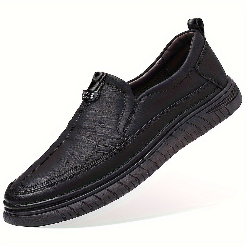 Mocasines Cómodos con Agarre de Goma, Mocasines Cómodos para Hombre con Agarre de Goma Suave: Color Puro, Estilo Casual de Calle, Forros de PU, Suelas de Goma, Plantillas de PU, Puntas Redondas para la Temporada de Primavera/Otoño