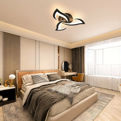Lámpara de techo moderna con pantalla de acrílico en forma de hoja, diseño giratorio 360°, montaje semiempotrado, ideal para decoración de sala, vestíbulo de hotel, pasillos y espacios comerciales, accesorio de iluminación elegante