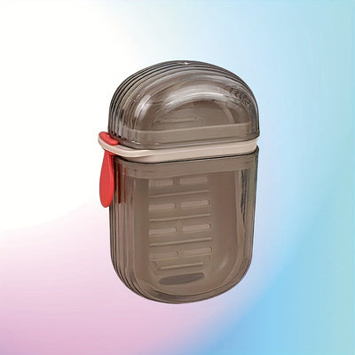 1pc Mini caja de jabón portátil, doble sellado, sin fragancia, otros materiales plásticos, diseño con drenaje, ideal para viajes y uso en casa