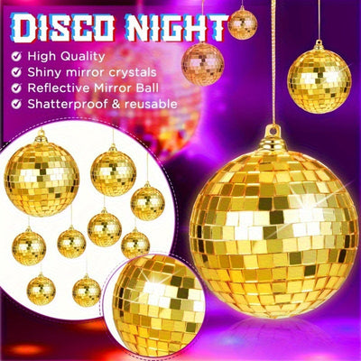Juego de 15 piezas de esferas de espejo doradas - Tamaños variados, acabado dorado brillante para fiestas, cumpleaños y decoración del hogar - No se necesita electricidad, sin plumas, perfecto para ocasiones festivas, decoración festiva | Adornos brillan
