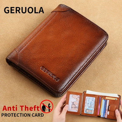 1 pza. billetera de cuero genuino para hombre, delgada, con bloqueo RFID, gran capacidad, múltiples ranuras para tarjetas, compartimentos con cierre, ideal para identificación, tarjetas de crédito, efectivo, regalo perfecto para Navidad, aniversario, cum