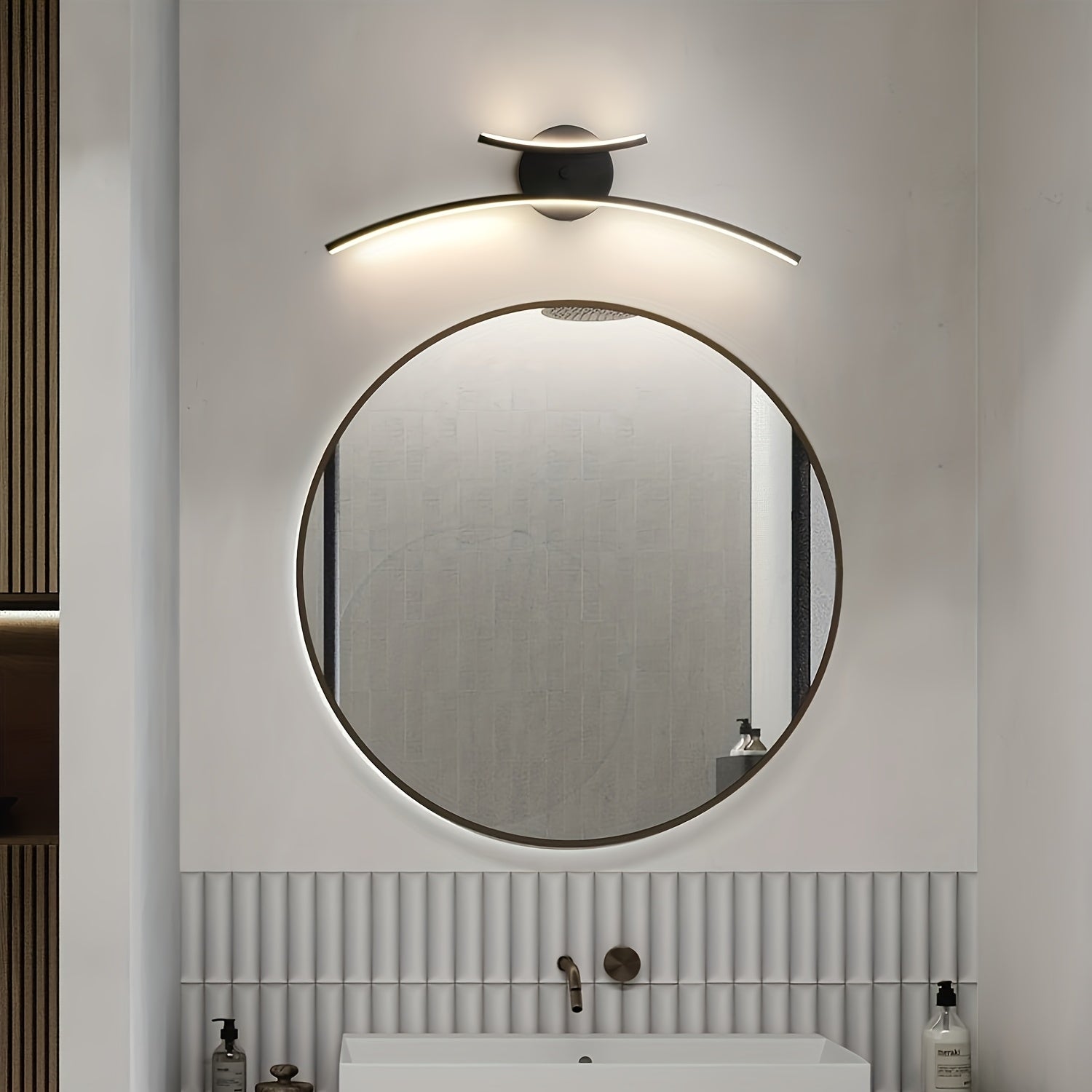 1 pieza - Lámpara de Pared LED Moderna, Aparato de Iluminación Interior para Pared, Lámpara de Mesa Decorativa para Vanidad, Lámpara Lineal de Pared, Lámpara Colgante de Pared, Adecuada para Baño, Sala de Estar y Espejo del Comedor