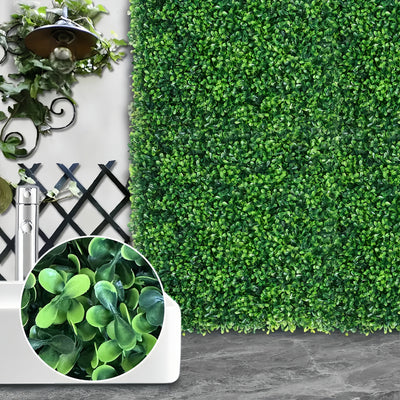 3 paneles artificiales de boxwood en forma de viña - Pared faux de hierba PE resistente a UV, 119.99cm x 59.99cm, decoración grande para exteriores/interiores, jardín, patio, hotel, fiestas de Christmas, Halloween, duradera, apariencia natural, no se nec