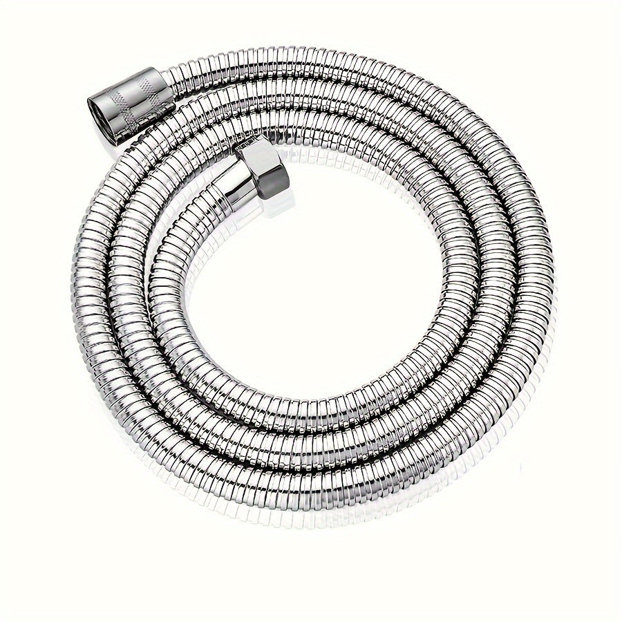 1pc Manguera de Ducha de Acero Inoxidable Flexible - 1.5m/2m/3m, a Prueba de Explosiones con Acabado Metálico Electrochapado, Instalación Fácil en Pared, Forma Redonda - Perfecta para Cabezales de Chorro de Lluvia, Rociador de Ducha