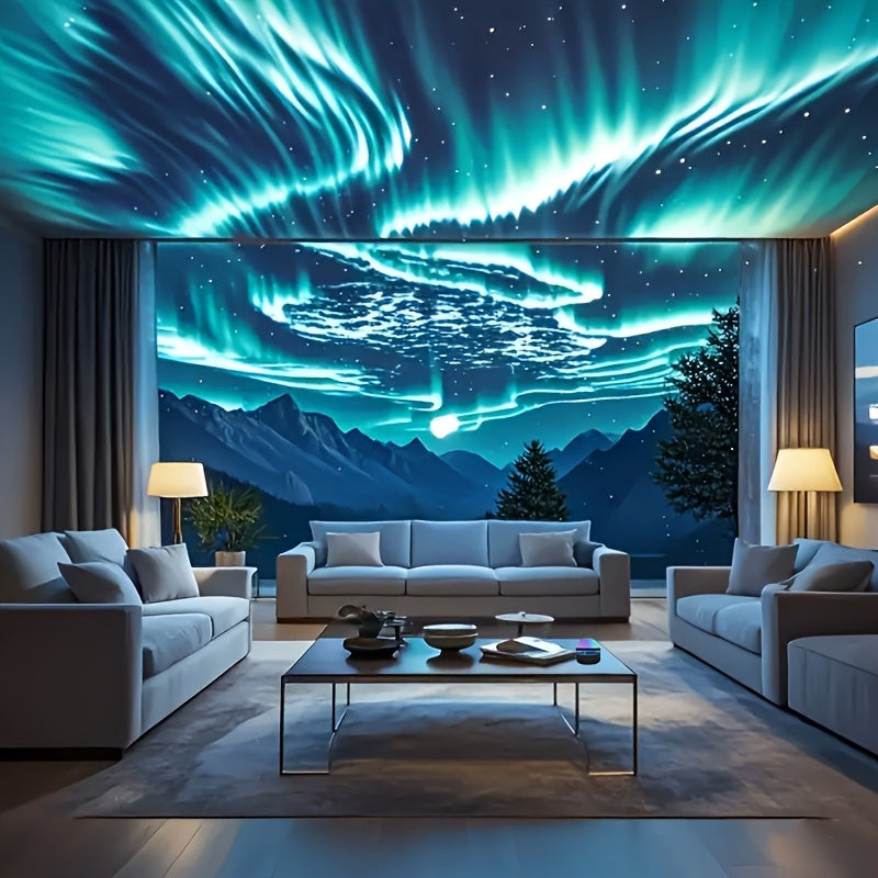 Proyector LED Aurora con USB y control remoto, múltiples colores, diseño portátil, ideal para regalos, fiestas y eventos, proyección de cielo estrellado, construcción en plástico