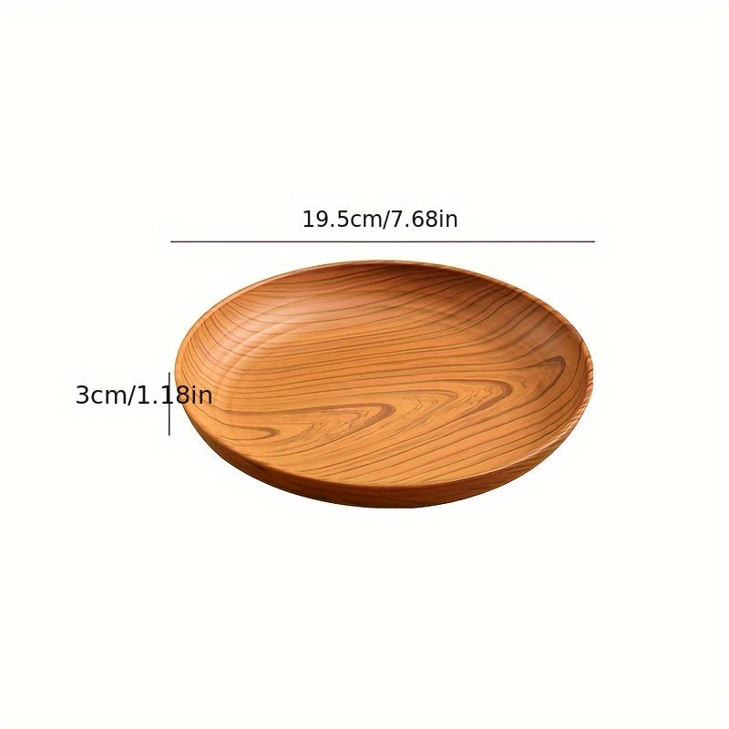 Juego de 5 o 10 platos de plástico grueso con diseño de veta de madera, platos para ensalada, pan, sándwiches, desayuno, plato principal, pasta, arroz, bandeja para servir, ideal para fiestas, camping y uso en casa o restaurante