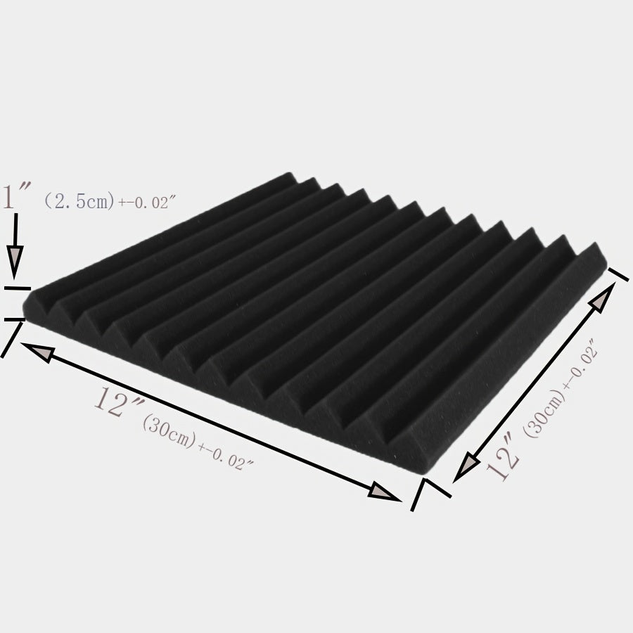 Conjunto de 48 Cuñas Acordeónicas Negras y Moradas - Paneles de Pared Insonorizantes de 30.48cm x 30.48cm x 2.54cm para Grabación en Estudio, Reducción de Ruido e Isolamiento de Instrumentos Musicales (24 Negros + 24 Morados), Configuración de Aislamient