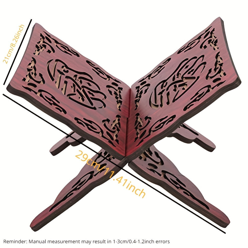 Soporte de Libro Mueble de Madera para el Corán Musulmán, Soporte de Libro de Madera Artesanal Desmontable Tallado Retro para Lectura Musulmana, Islam, Oración, Regalos