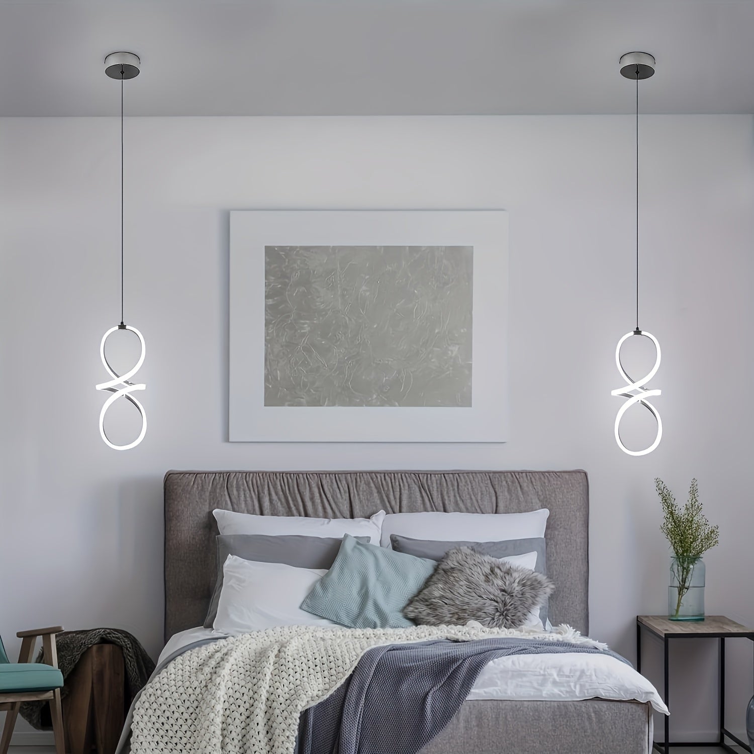 Lámpara colgante LED moderna, adecuada para islas de cocina, juego de 1 pieza, lámpara colgante cromada, altura ajustable, luz colgante semienterrada ahorradora de energía, con control por botón, pantalla de lámpara cercana al techo no removible de alumi