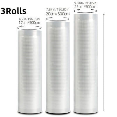 Bolsas de sellado al vacío Agashe Paquete de 3 - Material PE+PA sin BPA, Tamaños diversos para uso en la cocina doméstica - Bolsas de sellado duraderas de un solo uso para una frescura prolongada, Ideales para congelar, Sous Vide y preparación de comidas