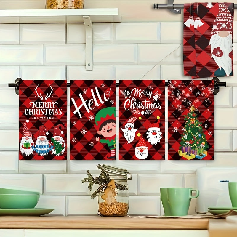 Conjunto de 5 Toallas Festivas de Navidad y San Valentín - Microfibra de Alta Absorción, Diseños de Copo de Nieve y Corazón - Perfecto para Decoración de Cocina y Baño, Decoración Navideña, Adornos de Navidad