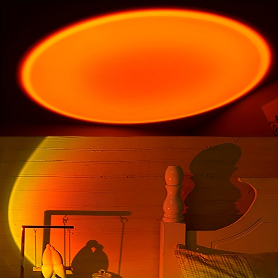 Luz de proyección de atardecer portátil con alimentación USB, luz LED para cámara con enfoque y temperatura de color ajustables, decoración de ambiente para el hogar, fotografía, vlogging, eventos al aire libre - Negro, iluminación para fotografía, ilumi