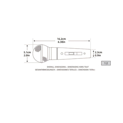Venta Caliente Modelo 58 Micrófono Dinámico Profesional con Cable para Canto en Escenario, Grabación de Estudio, Karaoke en Casa - Sonido de Alta Calidad, Micrófono Portátil con Interruptor, Conector Jack de 6,35 mm, Sin Batería, Color Mixto