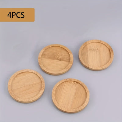 4 o 6 posavasos de bambú, almohadillas aislantes de calor