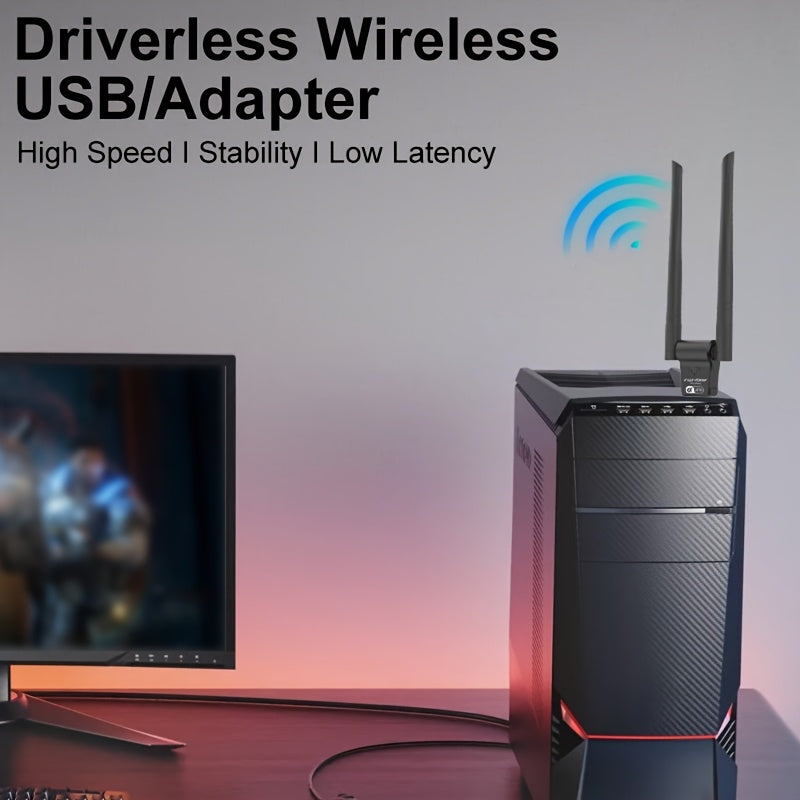 Adaptador de tarjeta WiFi6 AX900 de 900 Mbps, adaptador de red USB, adaptador WiFi USB 2.4G, receptor inalámbrico para portátiles y escritorios Mac, adecuado para portátiles y escritorios.