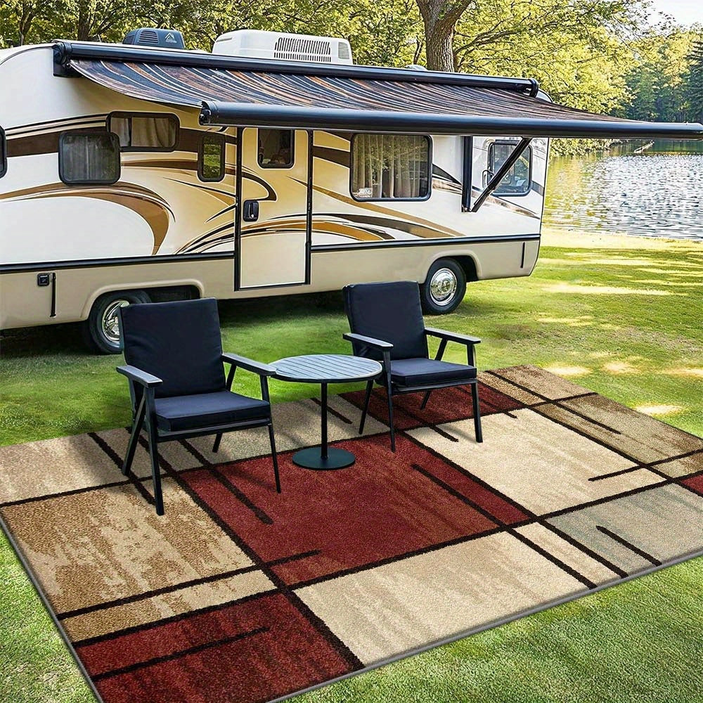 Siete Ciervos Alfombrilla de terciopelo de lujo para exteriores con inspiración francesa - Base antideslizante de alta resistencia de 852g/m², lavable en máquina, suave y duradera poliéster para camping, patio y decoración interior/exterior, decoración d