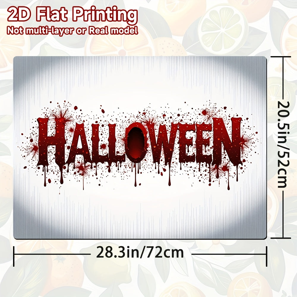 1pc Alfombrilla Protectora para Estufa de Halloween - Cubierta Decorativa con Temática de Terror y Salpicaduras de Sangre Roja, Compatible con Refrigerador, Lavadora y Secadora, Decoración para Fiestas de Halloween - Tapete para Electrodomésticos Fácil d