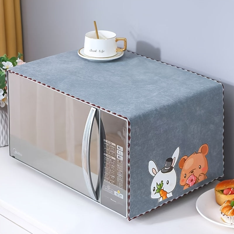 Fundas para Microondas y Horno con Diseño de Ciervo y Flores - Cubierta Protectora Antipolvo de Poliéster Duradera, Funda Antideslizante para Electrodomésticos de Cocina: Microondas, Horno, Tostadora - Accesorio Decorativo Fácil de Limpiar