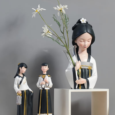 Jarrón Decorativo de Estilo Antiguo de la Dinastía Tang China para Banquete de la Corte Femenina, Hanfu Lindo para Sala de Estar y Entrada, Regalo de Halloween, Regalo de Navidad
