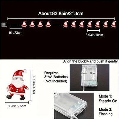 IPC 20LED Silla de Papá Luces de Cadena para Decoración de Árbol de Navidad en Casa, un Regalo Ideal para Navidad y Año Nuevo. Luces de Cadena de Campana de Papá Noel, Luces Colgantes de Alambre de Cobre, Perfectas para Iluminación de Ambiente de Navidad