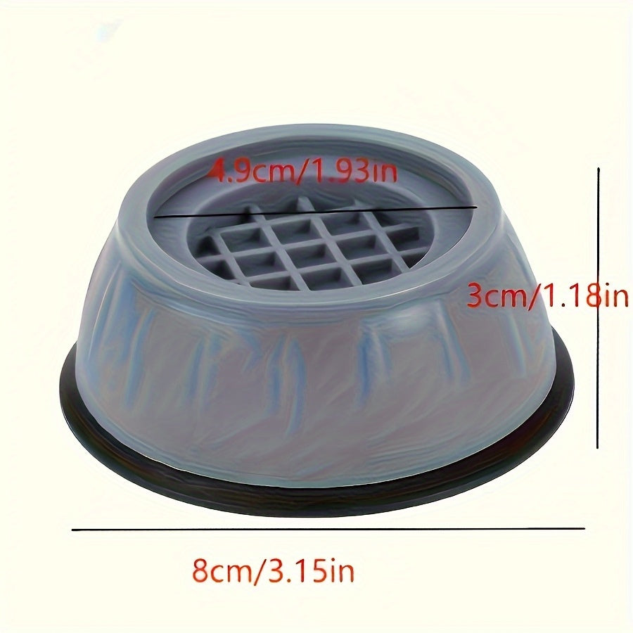 4 piezas de almohadillas antivibración para lavadora - Base negra de seguridad, antideslizantes, absorben impactos, reducen ruido, diseño minimalista, sin pilas, color gris duradero