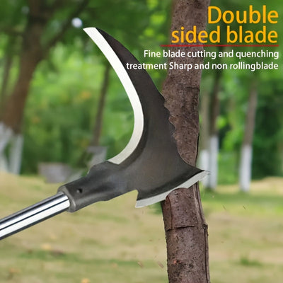 Herramienta multifuncional de doble cara con cuchilla de acero aleado de alta resistencia - Manual - Sin electricidad, punta de tijeras de jardín afiladas - Adecuada para agricultura, camping, corte, desmalezamiento y supervivencia al aire libre, diseño