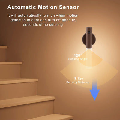 Juego de 2 luces de noche con sensor de movimiento inteligente, LED recargable, utilizable para colgar o portátil. Adecuado para pasillo, armario y iluminación de pared, equipado con alimentación USB, encendido y apagado automático, ideal para luces de p