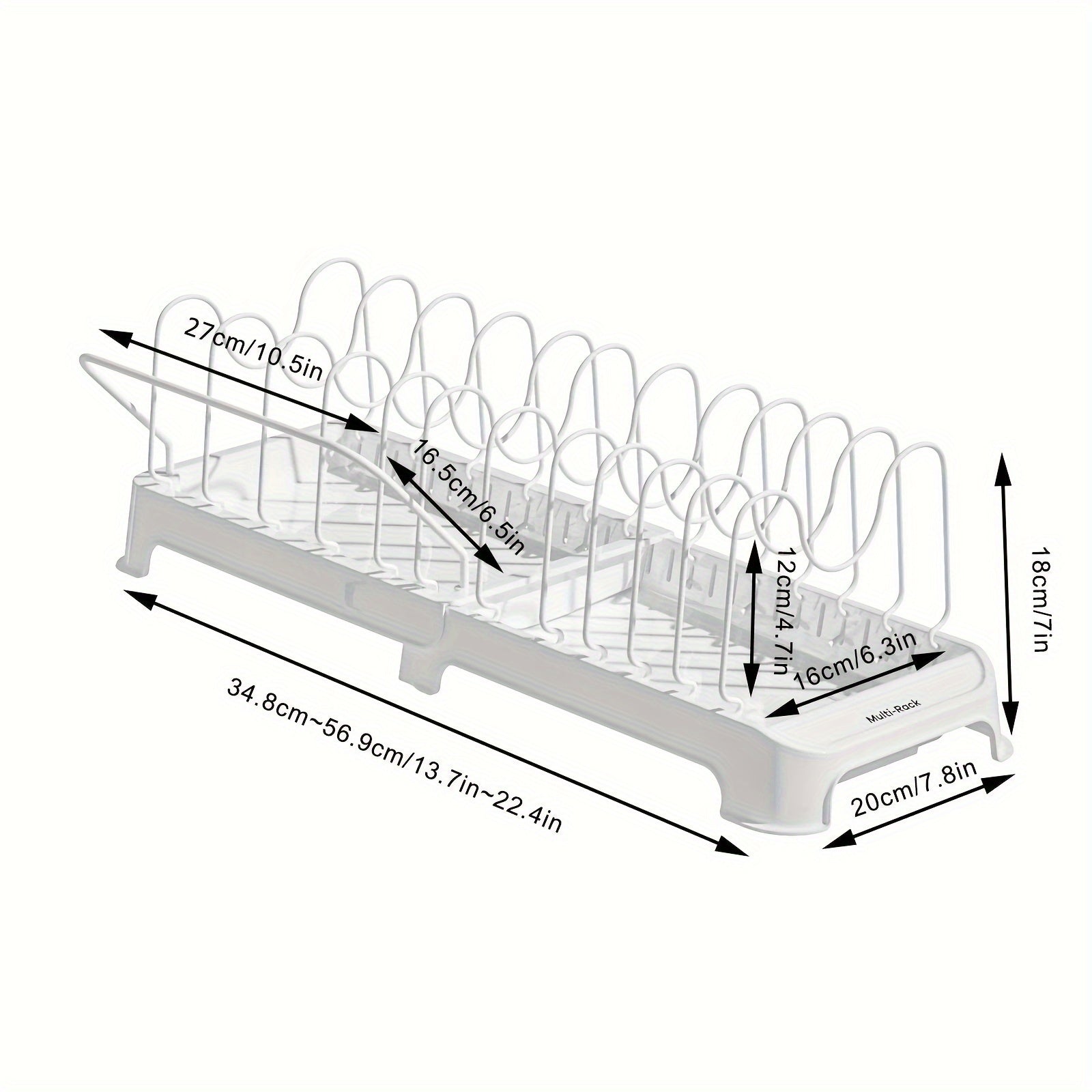 Organizador Expandible de Ollas y Sartenes, Organizador de Ollas y Sartenes Expandible Multifuncional de 12 pzas para Gabinete con Compartimentos Ajustables, Tapa y Almacenamiento de Utensilios de Cocina