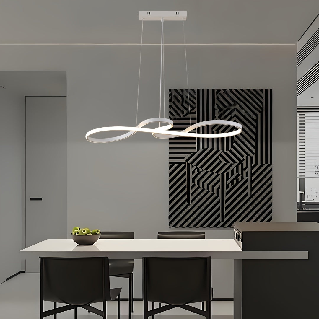 El candelabro colgante, con diseño moderno y sencillo y tecnología LED tricolor, fácil de instalar, ideal para comedores, salones y dormitorios