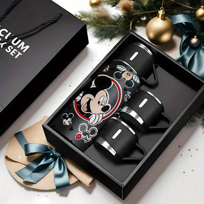Juego de tazas térmicas Disney de 16.9 oz con diseño de Mickey Mouse en acero inoxidable y caja de regalo, reutilizable, ideal para ciclismo, oficina, escuela y viajes