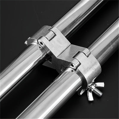Abrazadera de Acoplamiento Giratoria para Truss de Iluminación DJ para Tubo Doble de 30mm-35mm, Abrazadera de Tubo de Doble Cabeza de Liberación Rápida con Anillos de Compensación, Aluminio - Ideal para Equipos de Iluminación y Escenario