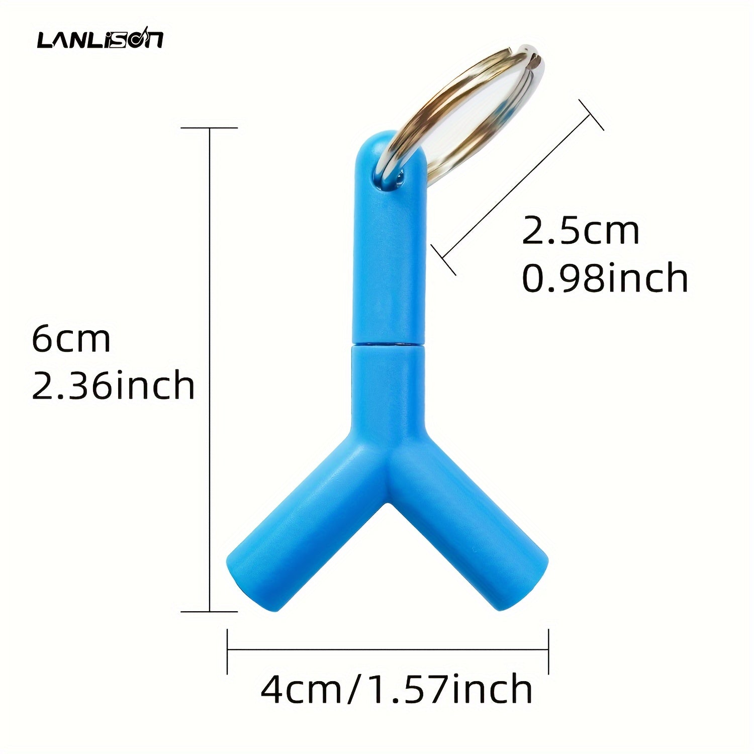 Dispositivo de Compartir Audio Lanlison de 3.5mm - Adaptador de Cable Y-Splitter Compacto con Llavero, Sonido de Alta Calidad, Macho a Doble Hembra, Reproductor de Música Portátil para Smartphones - Disponible en Blanco, Azul, Negro