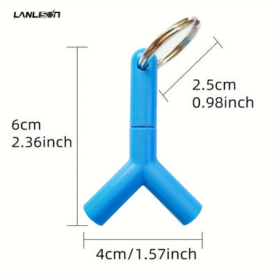 Dispositivo de Compartir Audio Lanlison de 3.5mm - Adaptador de Cable Y-Splitter Compacto con Llavero, Sonido de Alta Calidad, Macho a Doble Hembra, Reproductor de Música Portátil para Smartphones - Disponible en Blanco, Azul, Negro