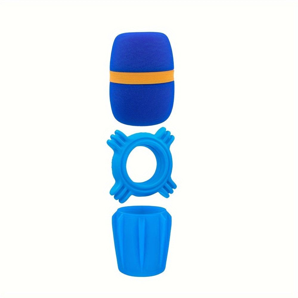 Juego de Accesorios de Protección para Micrófono de Mano de 3 Piezas - Protector de Viento de Espuma Colorida, Anillo de Silicona, Cubierta Anticaída para Micrófonos KTV, Paquete Multicolor