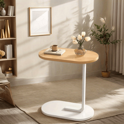 Mesa en forma de C elegante | Diseñada con un toque de lujo, perfecta para usar al lado de un sofá o cama, versátil para decoración del hogar, haciendo la vida más conveniente!