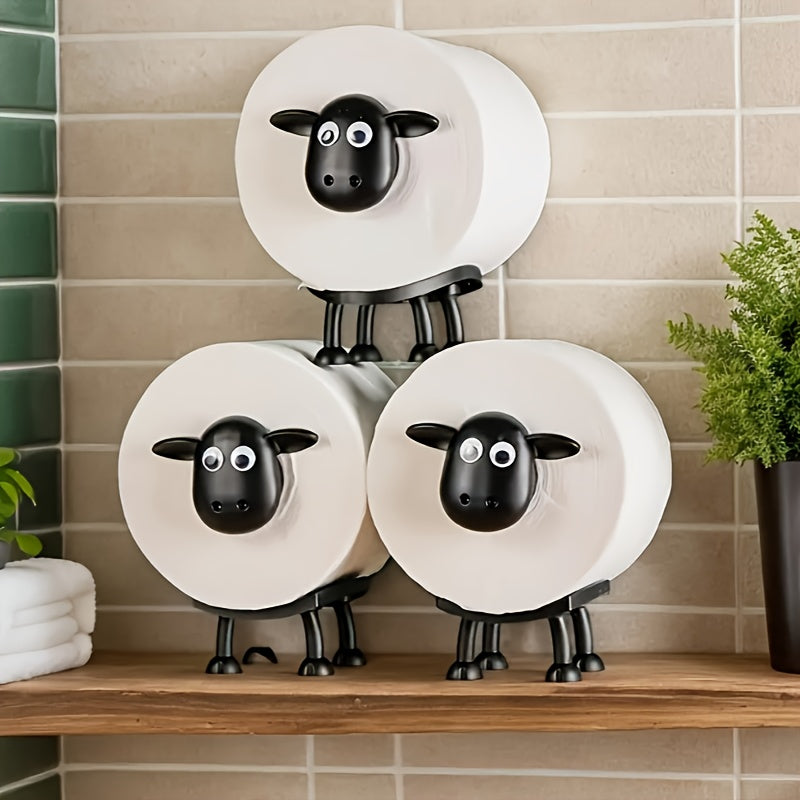 Pack de 3 Portarrollos de Papel Higiénico con Diseño de Ovejas Adorables, Decoración Perfecta para el Hogar, Regalo Ideal para Año Nuevo o Navidad