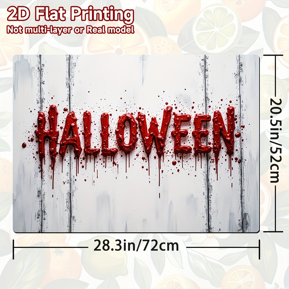 1pc Protector de Estufa para Halloween - Decoración Espeluznante con Salpicaduras de Sangre Roja, Compatible con Estufas de Gas/Eléctricas, Lavadora y Secadora - Alfombrilla Duradera para Fiestas de Halloween (100% Poliéster), Accesorio Festivo, Temática