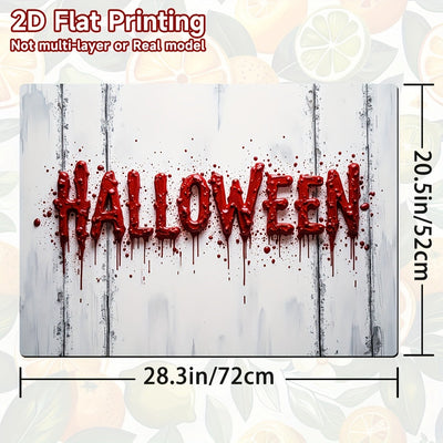 1pc Protector de Estufa para Halloween - Decoración Espeluznante con Salpicaduras de Sangre Roja, Compatible con Estufas de Gas/Eléctricas, Lavadora y Secadora - Alfombrilla Duradera para Fiestas de Halloween (100% Poliéster), Accesorio Festivo, Temática