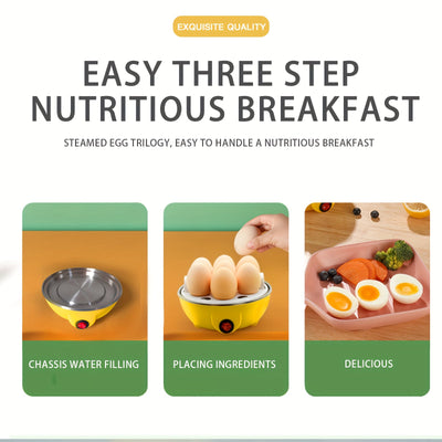 Vaporizador de huevos | Enchufe americano | Cocedor multifuncional para hogar | Monocapa | Vaporera de cocina | Siete orificios para huevos | Ideal para cocinar y vaporizar maíz en cocinas domésticas | Mini vaporera | Máquina pequeña para flan | Hallowma