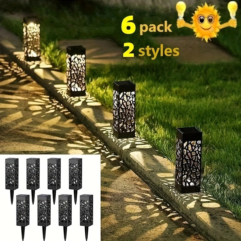 6 piezas de luces solares para exteriores, luz solar decorativa para caminos, luz para césped de jardín, iluminación solar LED para jardines.