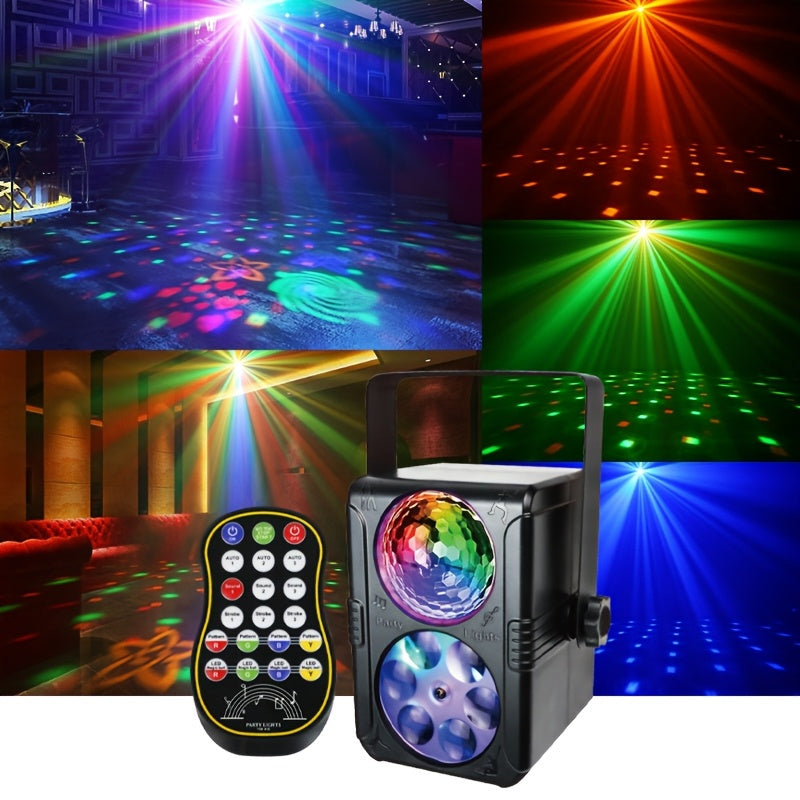 Bola mágica de abeja con patrón de colores auto-dispensador, control de voz, luz de patrón de colores, para fiestas en casa, pequeñas fiestas, bares, clubes nocturnos, salas de baile, decoración de Navidad, Halloween, con control remoto, batería no inclu