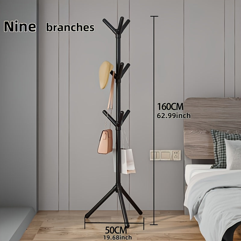 Perchero Minimalista de Piso para Dormitorio, Diseño Simple y Elegante con Barra Única, Ideal para Colgar Ropa, Sombreros y Bolsas